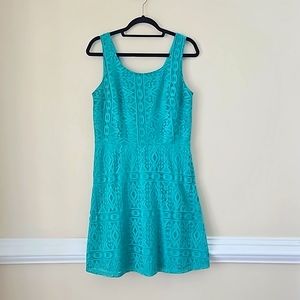 SZ 10, Seafoam green lace knit dress